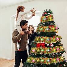 5m/50LED Christmas Tinsel Garland Metallic Shiny Garland With LED Lights Christmas Tree Garland Thick Hanging Suitable For Home Decor - Battery-operated Colorful String Lights - View 6