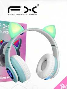 Pink Cat Ear Headphones, Bluetooth With LED Lights, Foldable, Stereo Sound, USB Charging - View 2