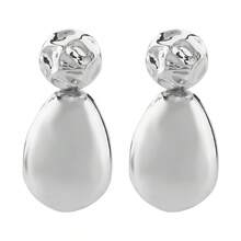 Mydear 1 Pasang Anting Liontin Logam Bentuk Tetes Air Besar dengan Motif Geometris yang Berlebihan, Cocok untuk Pemakaian Sehari-hari dan Pesta Wanita - tetesan air - View 10