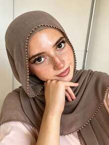 Dark Khaki Chiffon - Heart Lace Style