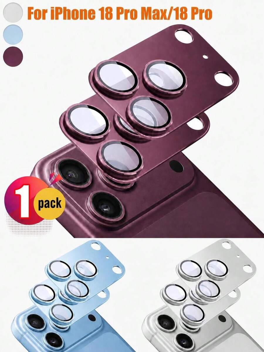 Camera Lens Protector Film Compatible With Iphone 18 Pro/18 Pro Max Series, Military-Grade Drop Resistance, Strong Adhesion, Metal Aluminum Alloy Tempered Glass Camera Screen Protector (Deep Red) - Red - View 1