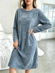 Women Lounge Dresses - Navy Blue - View 3