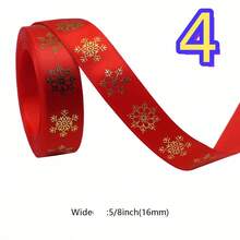 Christmas Green Red Ribbon With Merry Christmas Santa 5 Yards, Christmas Satin Ribbons For Gift Wrapping Hair Crafts Bows Making Tree Ornaments, Wreaths, Garlands, DIY Crafts - Multicolor - View 15