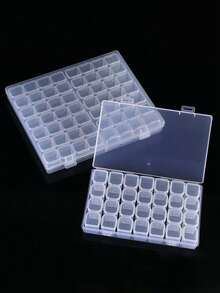 1pc Tool Storage Box With Accessory Inner Box, 28 Removable Compartments, Nail Art Storage Box, Pearl Storage Box - Multicolor - View 2