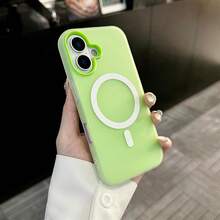 夏季清新色果凍感 2 合 1 磁吸手機殼，相容 iPhone 16 17 16e 17e，磨砂質感防摔硬殼，相容 iPhone 15 14 13 11 16 Pro Max 17 Pro Max 12 - 綠色 - 查看 6