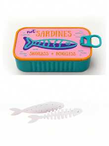 Novel Sardine Can Jewelry Box - Unique Fish-Shaped Tin Travel Jewelry Box, Cute Yellow & Blue Color Home Storage Box With Lid, Includes Fish Bone Shaped Jewelry Stand, Can Store Bracelets, Necklaces, Rings, Earrings, Multiple Colors Available, Perfect Gift For Women And Girls - Multicolor - View 18
