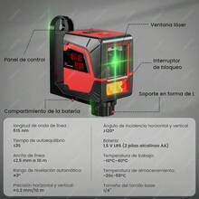 Nivel Láser Autonivelante De 2 Líneas FAGHTO ®   1mm Precisión Ip54 Con Soporte Magnético L Giratorio De 360 ° - Rojo - Ver 6