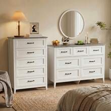 Asofer Makeup Vanity Table, Drawers Storage ,Dressing Vanity Table Set For Girls Women Bedroom - 白色 - 查看 1