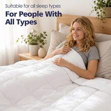 Comforter Duvet Insert - Quilted Comforters Twin/Full/Queen/King Size, All Season Duvet, GentleSoft Down Alternative Bedding Blanket, With 8 Tabs, Gifts For Women/Men,Machine Washable,, All-Season White - White - View 3
