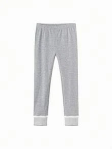 Balabala Quần legging bé gái mềm co giãn, quần dài dễ thương phong cách thường ngày cho bé baby và tween girl, thời trang mùa thu - Màu xám nhạt - Xem 4