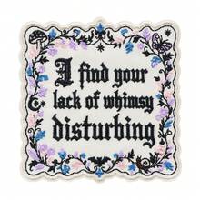 1pc Gothic Vintage Floral Embroidered Patch, Fun English Slogan Mushroom Butterfly Bat Snail Iron-On Patch, Clothing Backpack DIY Decorative Sticker - A - View 9