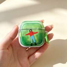 1pc Green Lawn Oil Painting Pro 3 Earphone Case Protective Cover For AirPods 4/3/2 - Multicolor - View 3