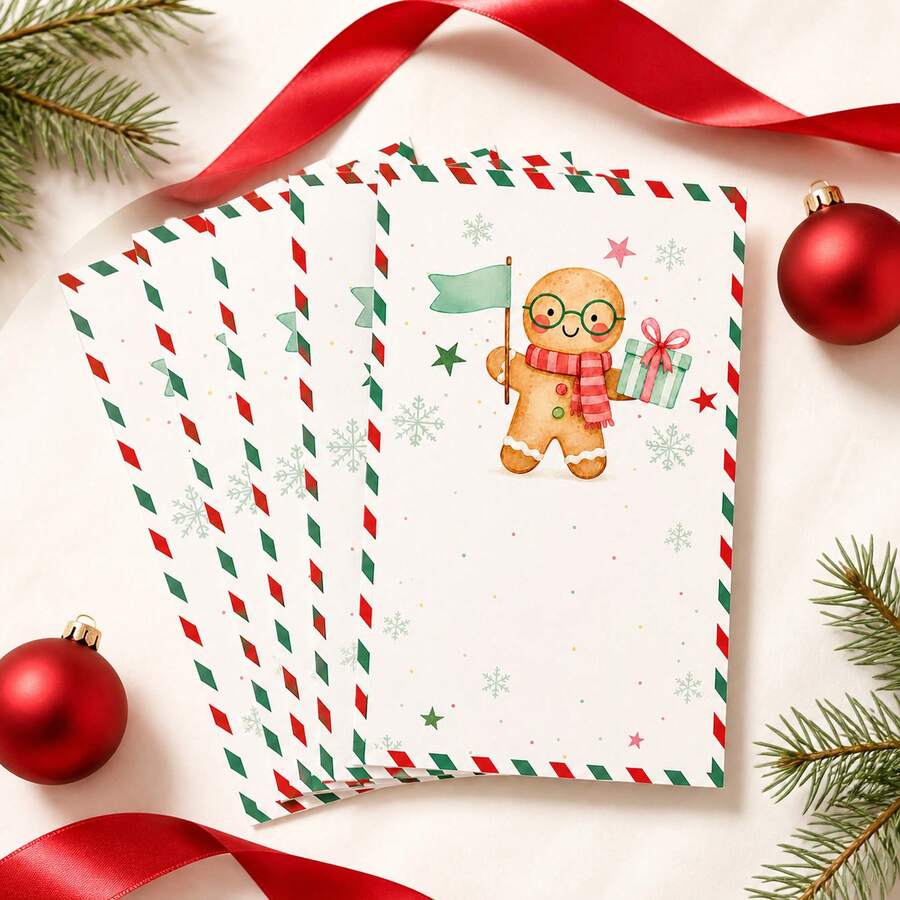 60/20 Pcs Cute Christmas Cartoon Greeting Cards & Gift Tags Set - Mini Xmas Memo Note Cards, Bulk Paper Hang Tags For Holiday Gift Wrapping Supplies, Classroom Students DIY Craft Party Favors & Winter Stocking Stuffers - Sets - View 1