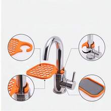 Plastic Multi-Function Sink Drain Rack, Suitable For 28mm Diameter Faucets. Can Hold Sponges, Dish Brushes And Dishcloths. Easy To Clean, A Practical Kitchen Accessory. - Model D - View 8