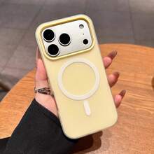 夏季清新色果凍感 2 合 1 磁吸手機殼，相容 iPhone 16 17 16e 17e，磨砂手感防摔硬殼，相容 iPhone 15 14 13 11 16 Pro Max 17 Pro Max 12 - 淺黃色 - 查看 6