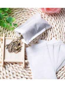 100/200pcs Drawstring Empty Tea Filter Bags, Disposable Drawstring Tea Bags, Suitable For Loose Leaf Tea, Spices, Coffee, Tea Utensils Kitchen Supplies - White - View 7
