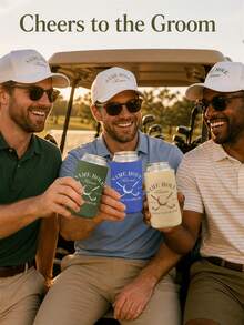 1pc Customized Golf Cup Covers, Personalized Neoprene Drinking Sleeves Featuring Names, Locations And Years, A Permanent And Universal Gift For Single Parties, Standard And Slender Cup Holders, Suitable For Grooms And Golf Outings. - Multicolor - View 6