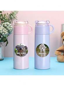 500pcs/Roll Encouragement Animal Sticker Roll, Llama, Brown Bear, Koala, Sea Turtle Themed, Gift Decor For Envelopes, Cards, Teachers, Students, Waterproof PVC Sticker,School Supplies,Back To School - Multicolor - View 3