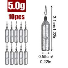 Fishing Weight 10PCS/Lot Sinker Mold 3.5g 5g 7g 10g 14g Tube Bullet Plumb Pendant Metal Jig Sast Sea Tackle Kit Tool - Long Lead - View 9