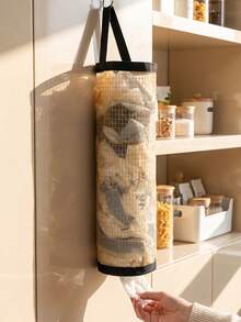 Plastic Bag Dispenser Storage Rack, Suitable For Kitchen, Behind Door Storage, Kitchen Organization, Kitchen Essential, Kitchen Accessories, Bathroom Accessories, Home Kitchen Tools, Kitchen Decor Garbage Bag Storage Hanging Bag Kitchen Plastic Bag - Multicolor - View 2