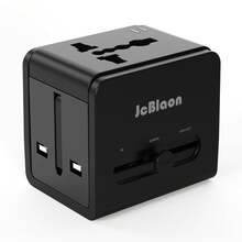 Travel Adapter, Universal Power Adapter, Wall AC Plug Converter With Type-C And USB-A Charging Ports, Suitable For US, EU, UK, Australia Mobile Phones, Tablets And Smart Devices - Black - View 8