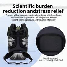 Ransel Hiking Tahan Air, Ransel Perjalanan dengan Kompartemen Laptop, Banyak Kantong, Tali Pengikat Tongkat, Strip Reflektif, Bagian Belakang yang Bernapas, Tali Dada & Pinggang yang Dapat Diatur, 3 Cara Membawa, Bagian Atas yang Dapat Diperluas, Tahan Aus. - Hitam - View 10