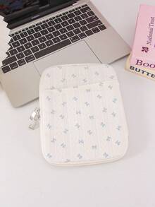 Cute Gingham Heart Floral Quilted Tablet Sleeve Bag Multi Pocket Zipper Carrying Case Soft Fabric Notebook Pouch Stationery Storage Bag, Laptop Bag - Multicolor - View 14