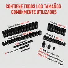 52 Pcs Juego De Dados 3/8 Estandar Alto Impacto Industriales,acero Al Cromo Vanadio Negro Mate - rojo - Ver 4