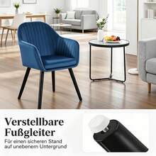 Relax Chair With Armrests, Reception Chair, Table Chair, Accent Chair, Dining Chair, Living Room Chair (Only 2PCS Chairs), 42 X 50 X 81 Cm - Black - View 4