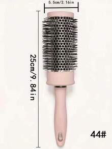 1pc/Pink Round Brush - Hair Styling Comb, Round Curling Roller Aluminum Tube Brush, Bangs Styling Tool, Hair Comb, Air Curling, Suitable For Curly Hair - Styling - Multicolor - View 3