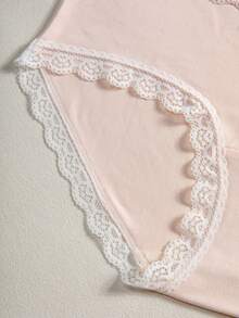 Mystèrelle 3 Packs Women's Lace Trim Seamless Panties, Soft Mid Rise Bow Decor Briefs Underwear For Daily Comfort & Lounging - Multicolor - View 11