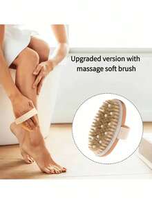 Soft Exfoliating Massage Bath Brush With Detachable Pocket, Creative Bath Set, Back To School, Dry Brushing, Travel, Massage, Scrubbing, Body Scrub - View 3
