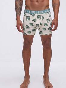 Snug League 3pcs/Pack Men's Underwear, Fashionable Alligator Print Boxer Briefs - Multicolor - View 8