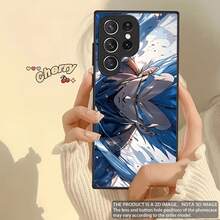Sensación de lujo [Envío en 24h desde DE/FR/ES]funda práctica para teléfono, fundas para iPhone, funda para teléfono : funda de vidrio templado con diseño de personaje de anime impreso en 2D para  S26 Ultra/S25 FE/S25/S24/S23/S22/S21/S20 FE PLUS + Ultra, funda protectora premium, moderna y elegante para hombres y mujeres, adecuada como regalo. Resistente a golpes, a prueba de arañazos, no amarillea, regalo perfecto. - 1 imagen principal - Ver 2