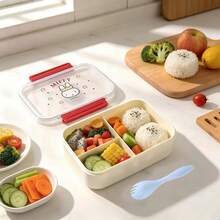 1pc Authentic Miffy 3-Compartment Lunch Box, 890ml Large Capacity, Perfect For Daily Commute And Outdoor Outings, Great Gift For Family And Friends - Multicolor - View 2