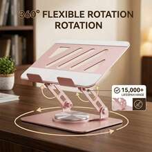 EIGIIS Adjustable 360° Rotating Tablet Stand, Suitable For 4.7"-13" Tablets And Laptops, Ergonomic Foldable Design For Office Desk Use - View 3