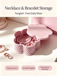 1PC Flower Storage Box, 3D Printed Entryway Desktop Jewelry Organizer, Earring Ring Small Accessories Storage Box, Portable Mini Miscellaneous Storage Box, Home Decor Ornament, Housewarming Gift, Desktop Display Decoration - Flower - View 3