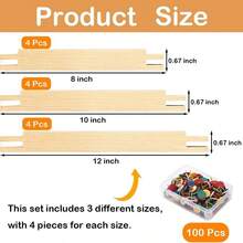 12 Pcs Stretcher Bars For Needlework, Wooden Needlepoint Stretcher Bar - 12 Pcs(3 Size) - View 2