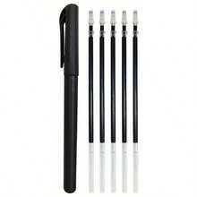 6pcs (1 Empty Pen Holder And 5 Magic Ink Cartridges) Magic Pen And Magic Copy Pen Ink Cartridges, Disappearing Ink Pen With Writing Training Function, Grooved Disappearing Ink Pen For Books, Drawing Book Material - 1 Pen With 5 Refills - View 1