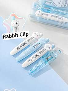 4pcs Cute Rabbit Shaped Neutral Pens Set, 0.5mm Tip, Black Ink, Suitable For Daily Writing, Office, Students Back To School Gift - Black - View 6
