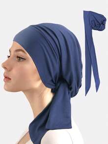 1PC Women's Printed Ribbon Headscarf, Middle Eastern Headscarf Hat, Suitable For Daily Use - Black Leopard Print - View 9