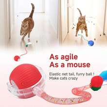1pc Random Color Indoor Cat Interactive Toy, Automatic Cat/Kitten Toy, Suitable For Bored Indoor Adult Cats, Motion Activated USB Rechargeable Automatic Rotating Interactive Rolling Ball Cat Toy, Suitable For All Breeds And Sizes Of Cats, Automatic Moving Cat Ball, USB Rechargeable Interactive Ball, Durable Automatic Rotating Ball, Suitable As An Interactive Toy For Cats. - View 3