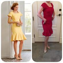 French Square Neck Short Sleeve Floral Fishtail Dress Cutting Pattern, Kraft Paper Pattern, Suitable For Beginners To Sew, Includes Complete Sewing Tutorial, Waist-Cinching Slim Fit, Hip-Hugging, Large Flared Fishtail Midi Dress Handmade Cutting Pattern - Multicolor - View 7