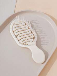 1pc Mini Size Ivory Hollow Design Styling Comb, Wet & Dry Use Hair Comb, Curly Hair Detangling Comb, Edge Comb, Professional Hairdressing Tool, Travel Hair Comb, Christmas Home Decor - Multicolor - View 5