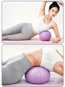 Non-Slip Textured Fitness Massage Stability Ball, Spiky Therapy Ball For Deep Tissue Muscle Relief, Back And Hip Yoga Training, Includes Free Air Pump And Needle - Multicolor - View 5