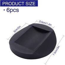 6-Piece Set Black Rubber Furniture Pads, Non-Slip Foot Pads And Caster Cups, Floor Protection For Sofa, Bed And Other Home Furniture - Black - View 2