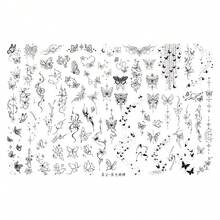 1PC Silver Square Starlight Butterfly Nail Art Stamping Plate, Star Moon Vine Butterfly Pattern Transfer Template, DIY Nail Art Pattern Engraving Steel Plate, Fine Line Pattern Clear Engraving Resistant To Breaking, Multiple Butterfly Pattern Styles For Free Combination And Matching, Suitable For School Nail Salon Practice, Christmas Atmosphere Nail Art Creation, Halloween Dark Butterfly Nail Art Styling, Short Video Promotion - Multicolor - View 8
