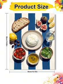 1pc Exquisite Food Number Painting, Suitable For Beginners DIY Canvas Oil Painting, Wall Decor, Holiday Gift - Sets - View 9