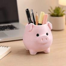 1pc Mini Cute Pink Pig Multifunctional Storage Can, Creative Multifunctional Desktop Organizer, Modern Pink Room Decor, Anti-Fall Multi-Purpose Desktop Organizer, Girly Cute Desktop Organizer, Modern Apartment Desk Accessory, Practical Gift For Girls And Best Friends Back To School - View 9