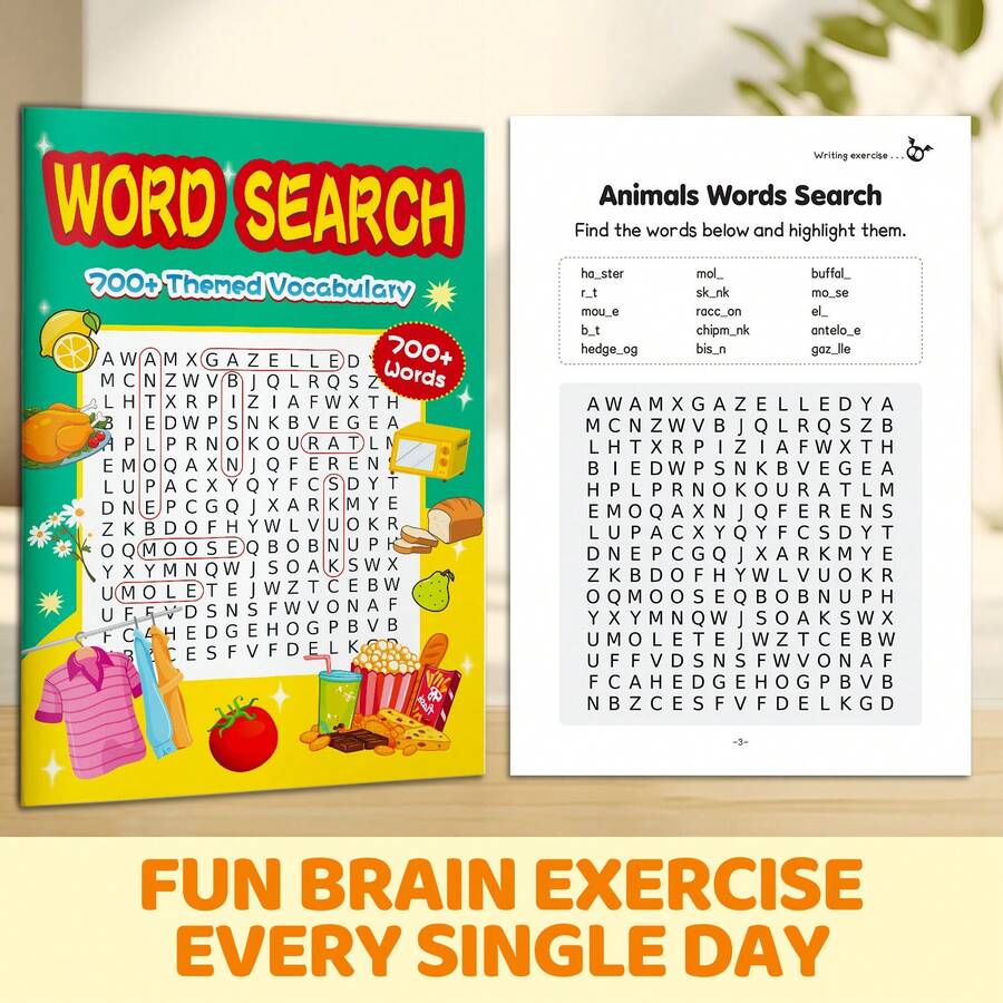 Word Search Puzzle Book, Includes 700+ Theme Words And 600+ Fun Word Challenges, Expand Vocabulary Through Interesting Grid Puzzles, Excellent Activity Book For Home And Travel - Find Word - View 1
